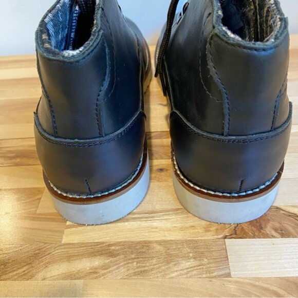 McKinley chukka boots shoe lace up black men unisex oil restant white sole plaid - Picture 10 of 14